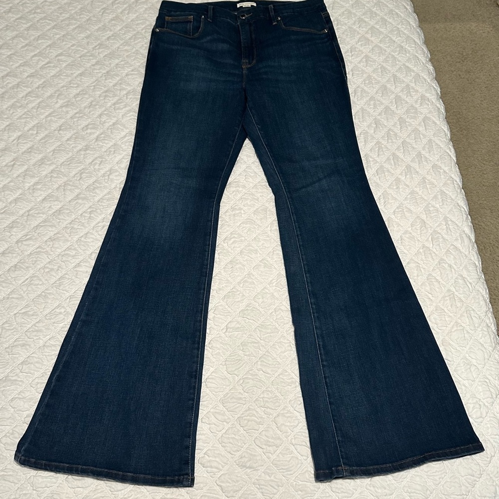 Good American Dark Blue Flare Jeans